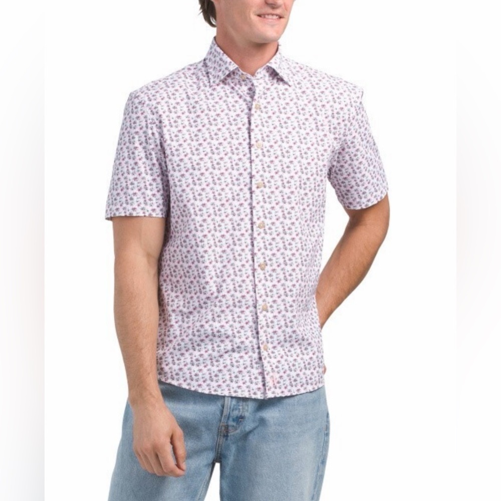 Johnnie-O Riveria Polo Short Sleeve Confetti Print Floral